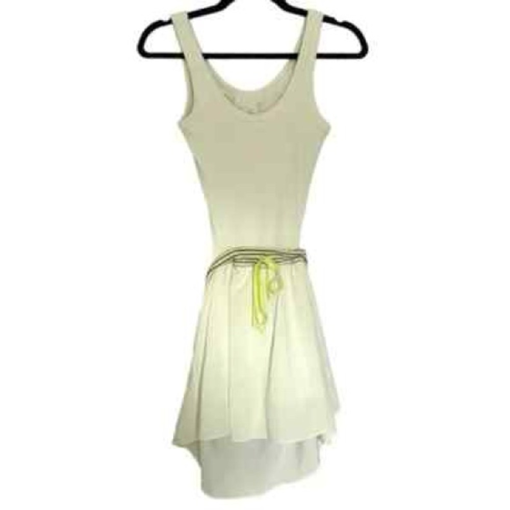 Aerie Cream Backless Dress with Yellow Accent